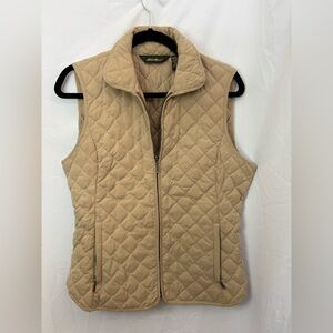 Eddie Bauer Women's Beige Quilted Vest